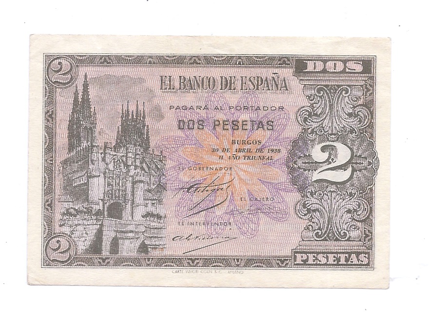  ESTADO ESPAÑOL AÑO 1938 DE 2 PTS